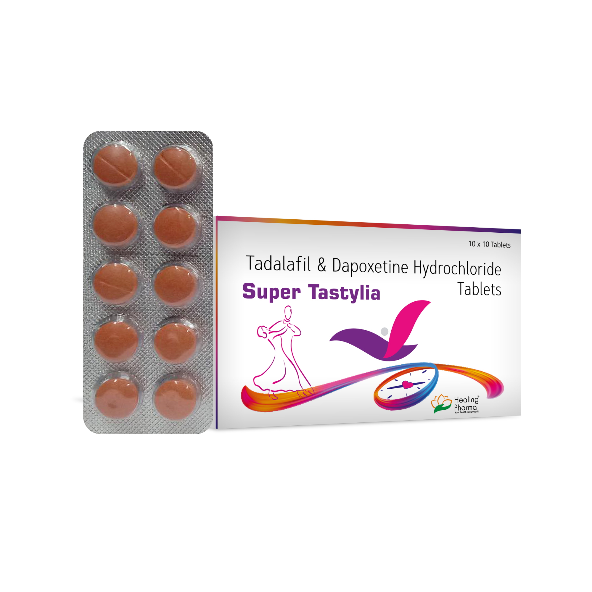 슈퍼타스틸리아 (타다라필 Tadalafil 20mg +다폭세틴 Dapoxetine 60mg) 상품 사진 